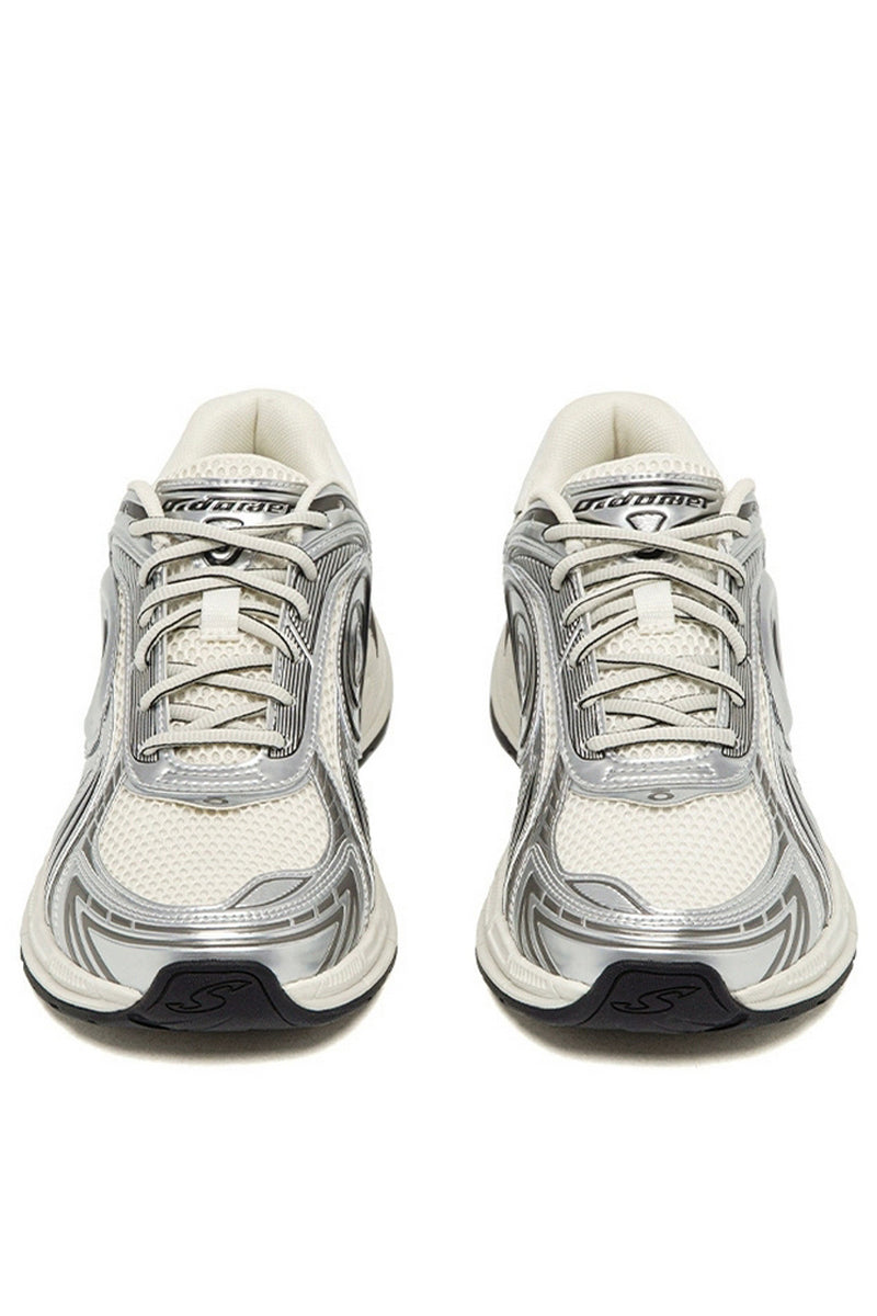 Metallic Running Sneakers Silver Black