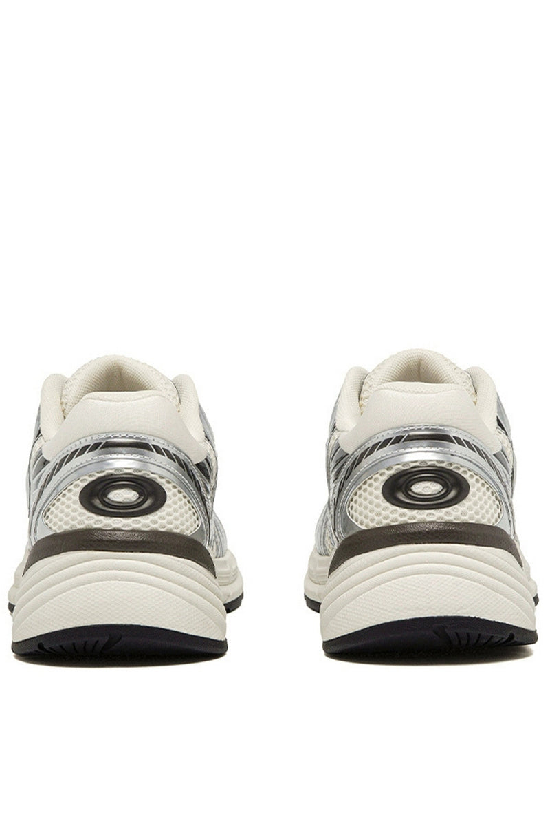 Metallic Running Sneakers Silver Black
