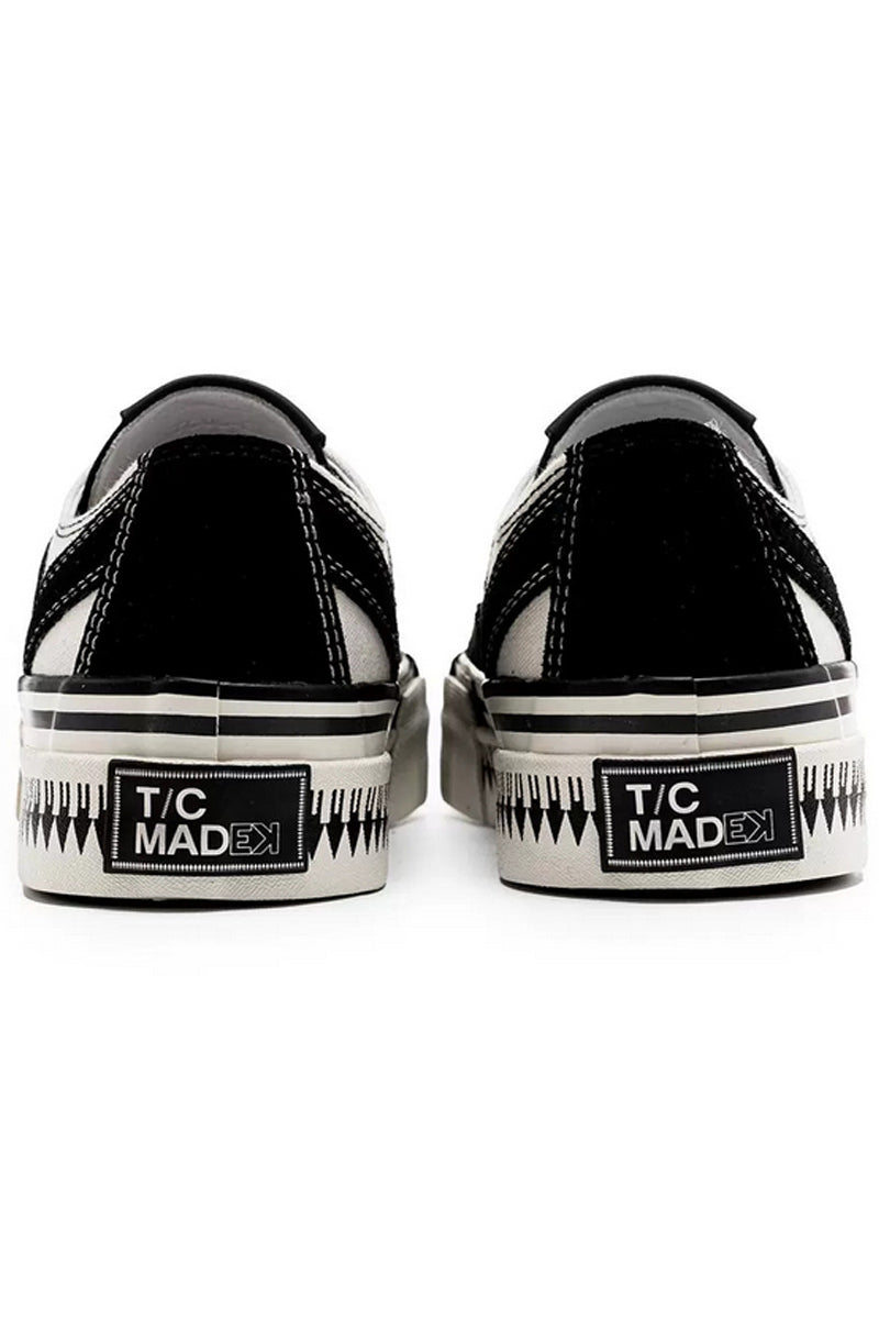 Black White Platform Canvas Sneakers - Skipkicks