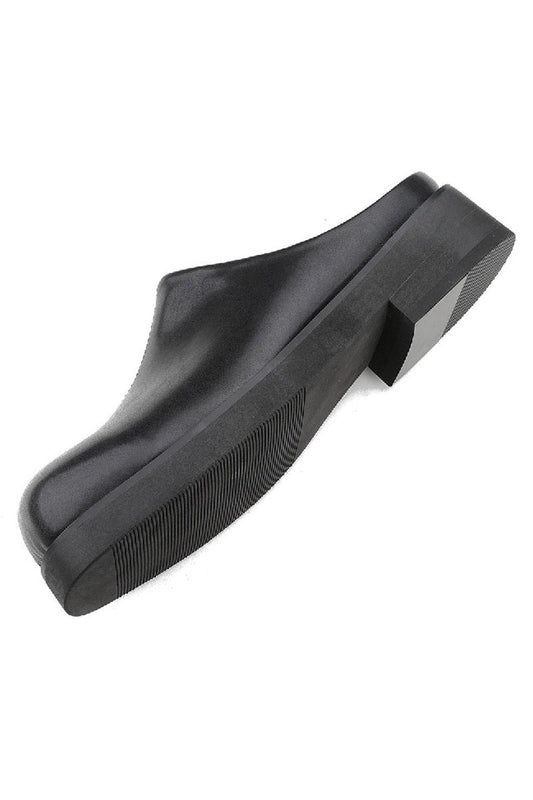 Black Minimalist Leather Mules - Skipkicks