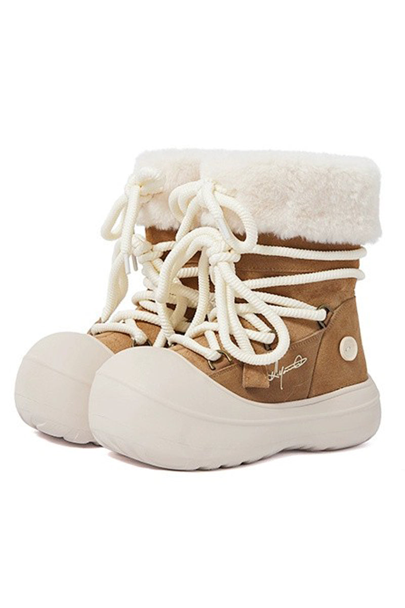 Fleece Lined Suede Winter Boots - Skipkicks