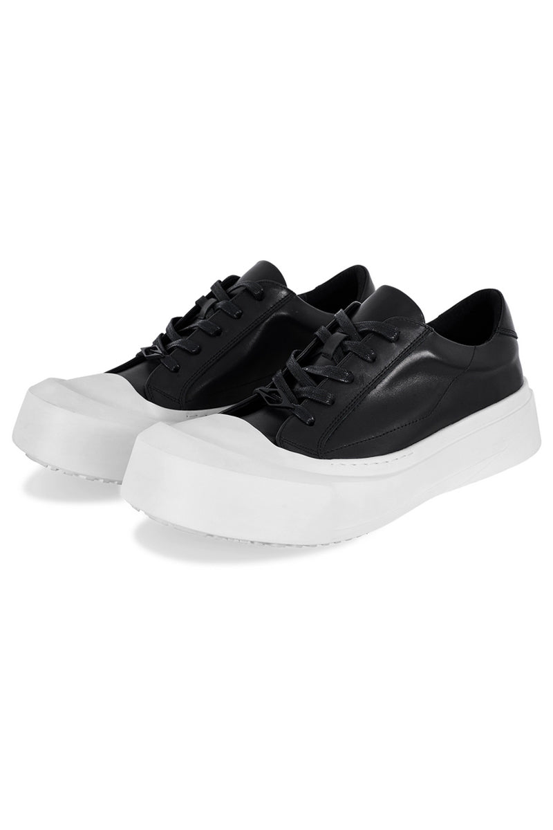 Leather Toe Cap Platform Sneakers - Skipkicks