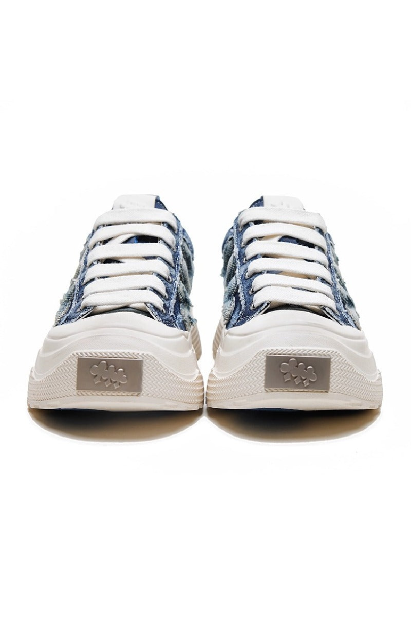 Denim Platform Sneakers Blue - Skipkicks
