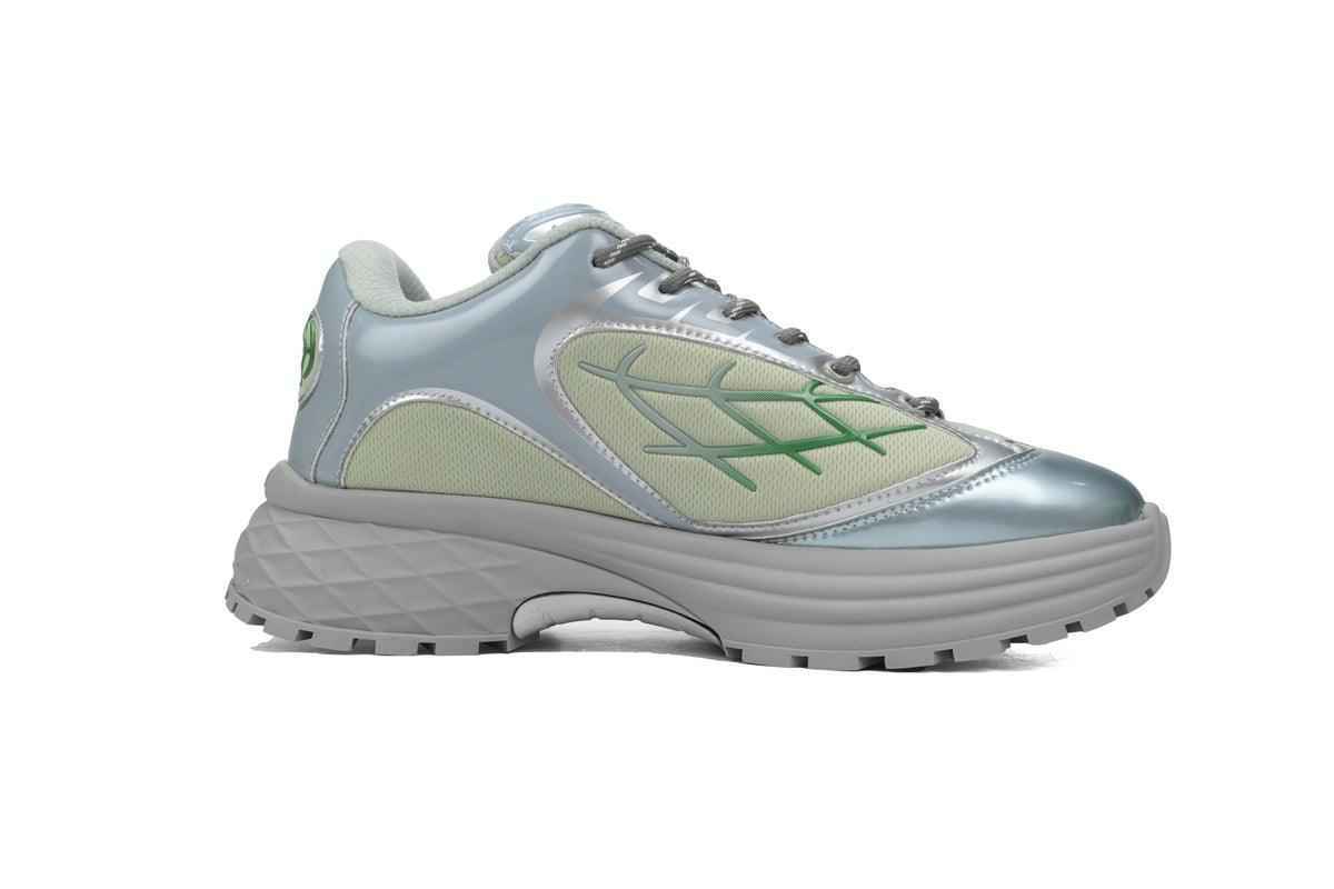 Custom LV Discovery Lace Up White Silver Green