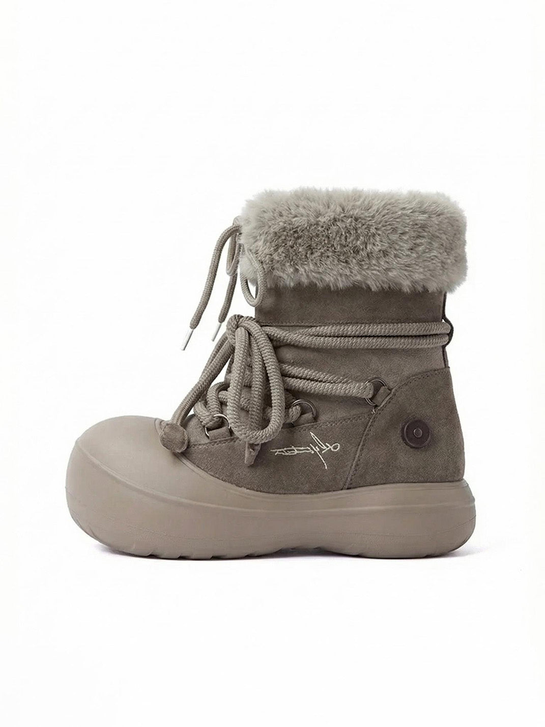 Faux Fur Cuff Platform Snow Boots - Skipkicks