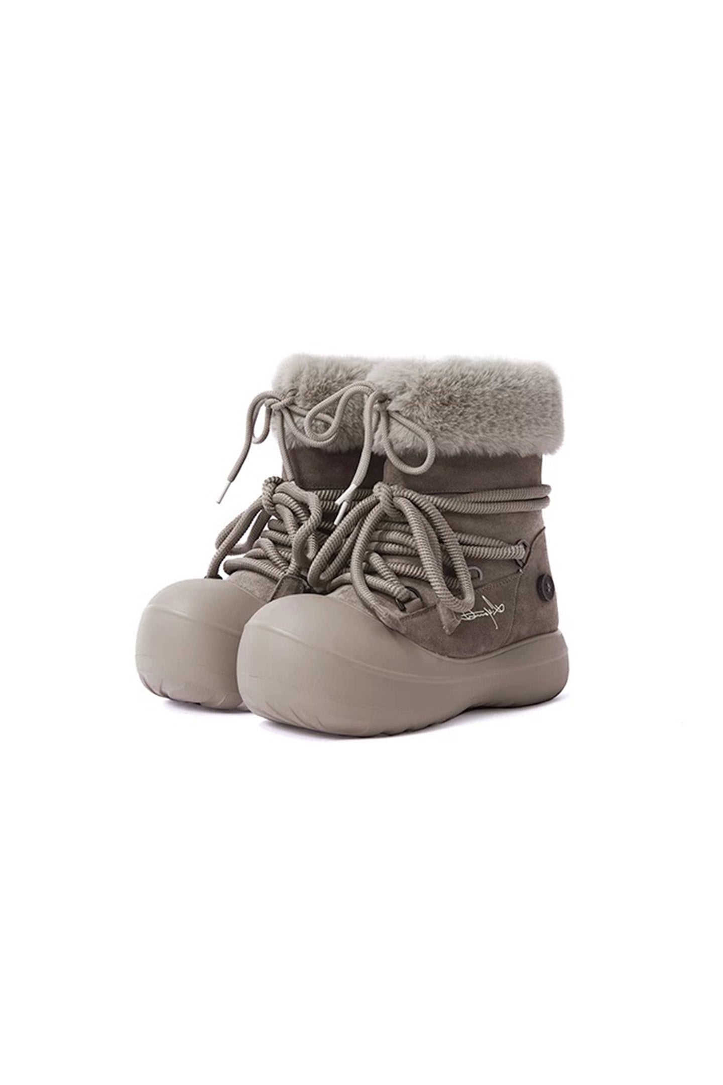 Faux Fur Cuff Platform Snow Boots - Skipkicks