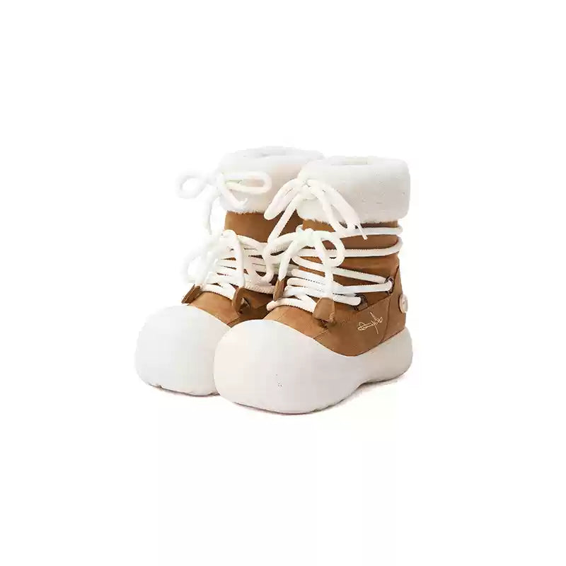 Faux Fur Cuff Platform Snow Boots - Skipkicks