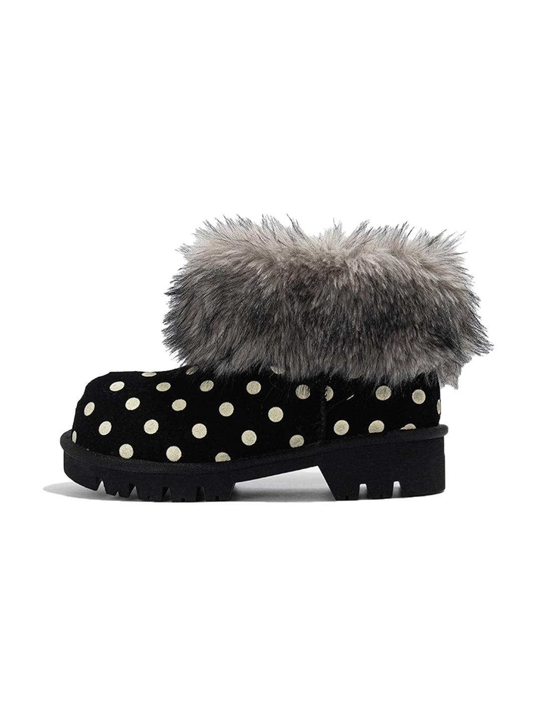 Faux Mink Fur Cuff Platform Snow Boots