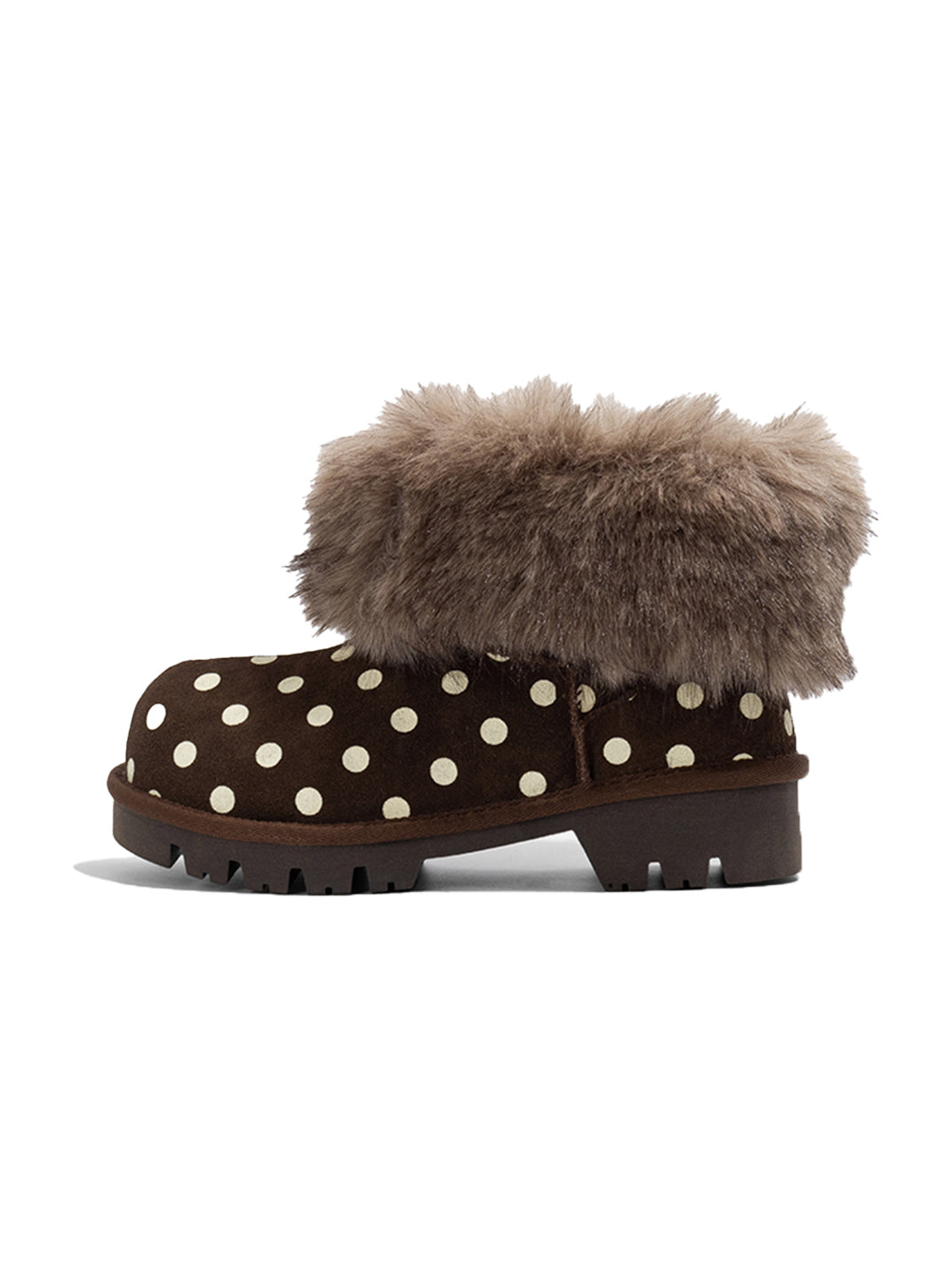 Faux Mink Fur Cuff Platform Snow Boots