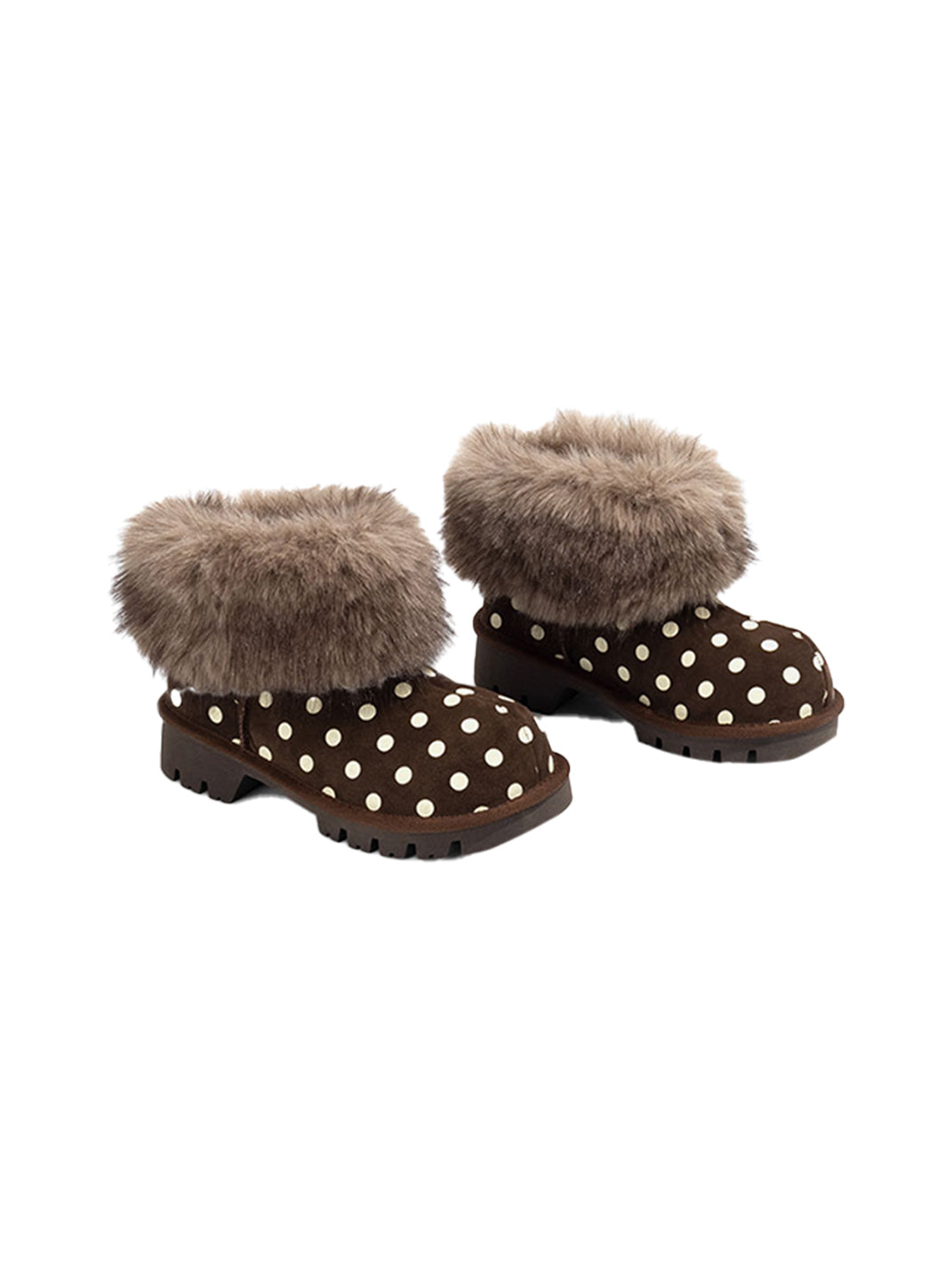 Faux Mink Fur Cuff Platform Snow Boots