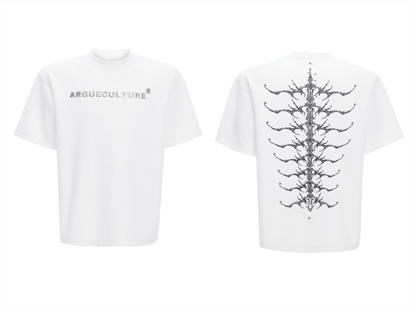 Spine Crystal Grey Graphic Tee