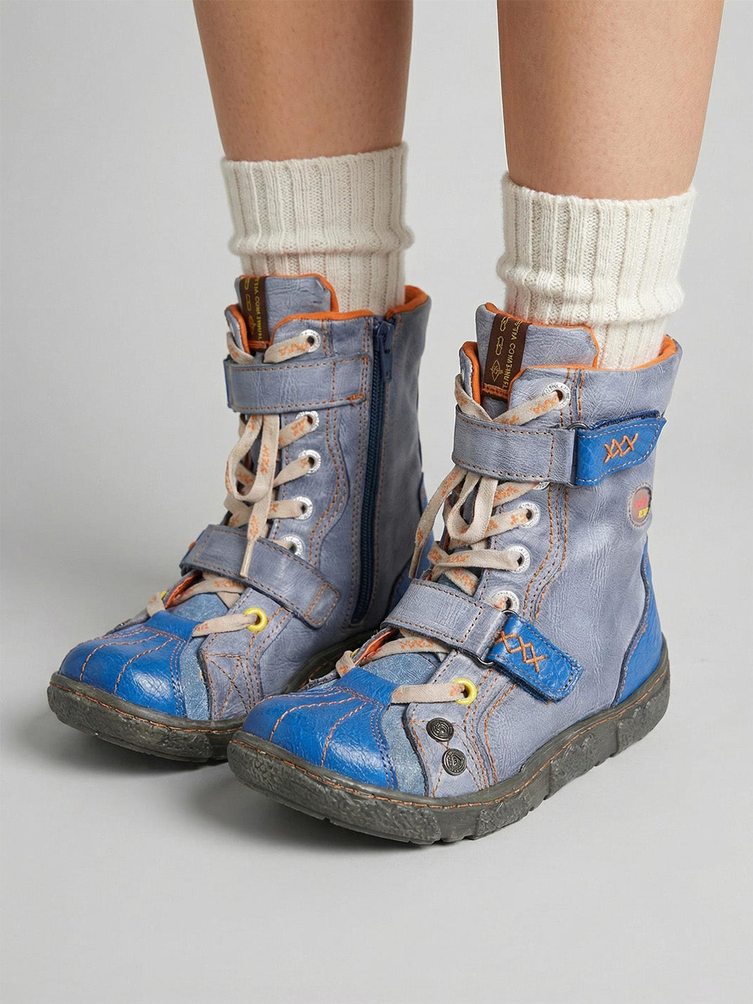 Fleece-Lined Hand-Stitched Mid-Calf Boots - Skipkicks
