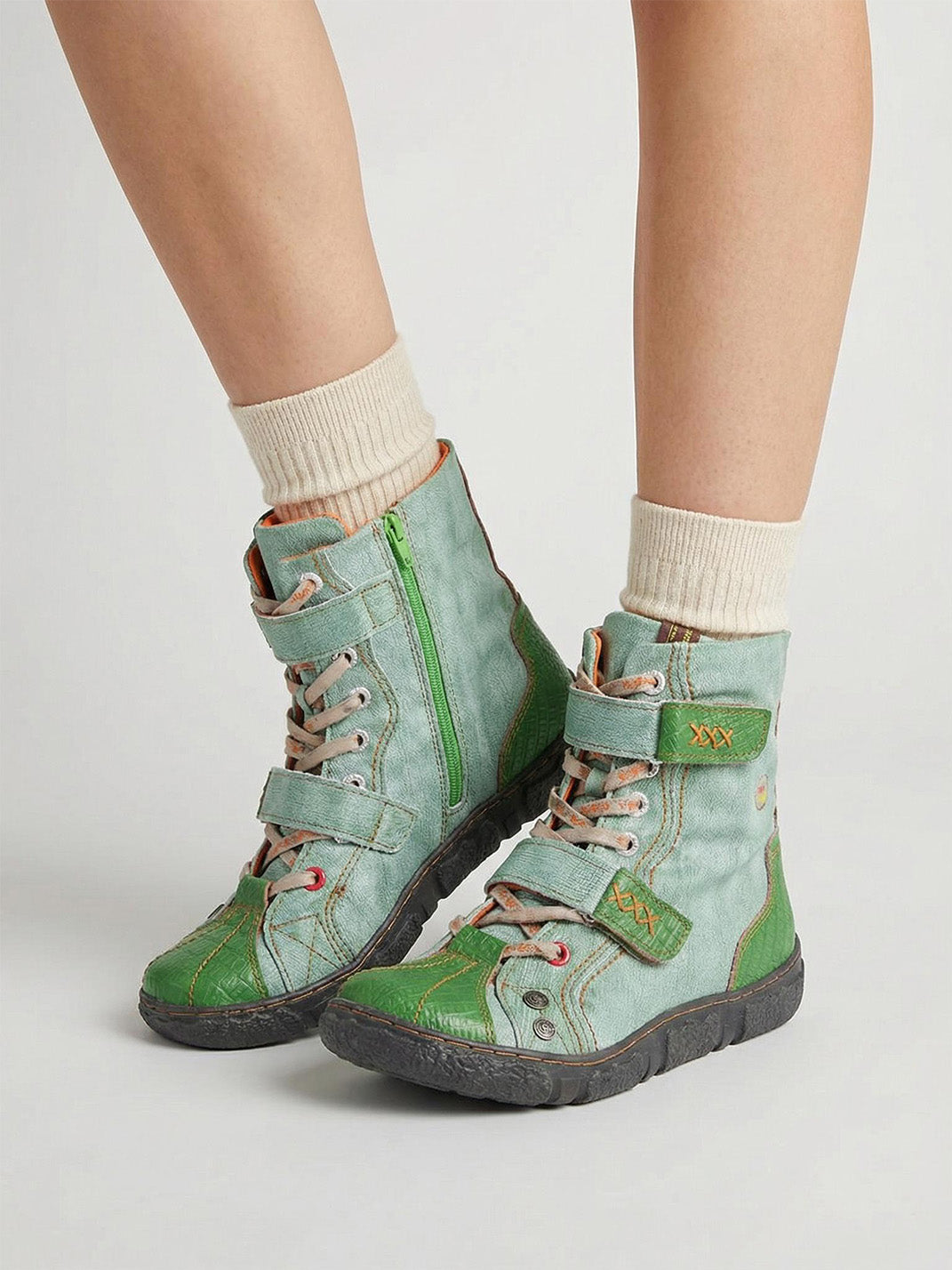 Fleece-Lined Hand-Stitched Mid-Calf Boots - Skipkicks