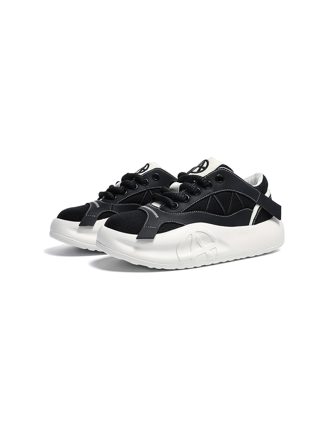 Geometric Panel Platform Runner Sneakers - Skipkicks