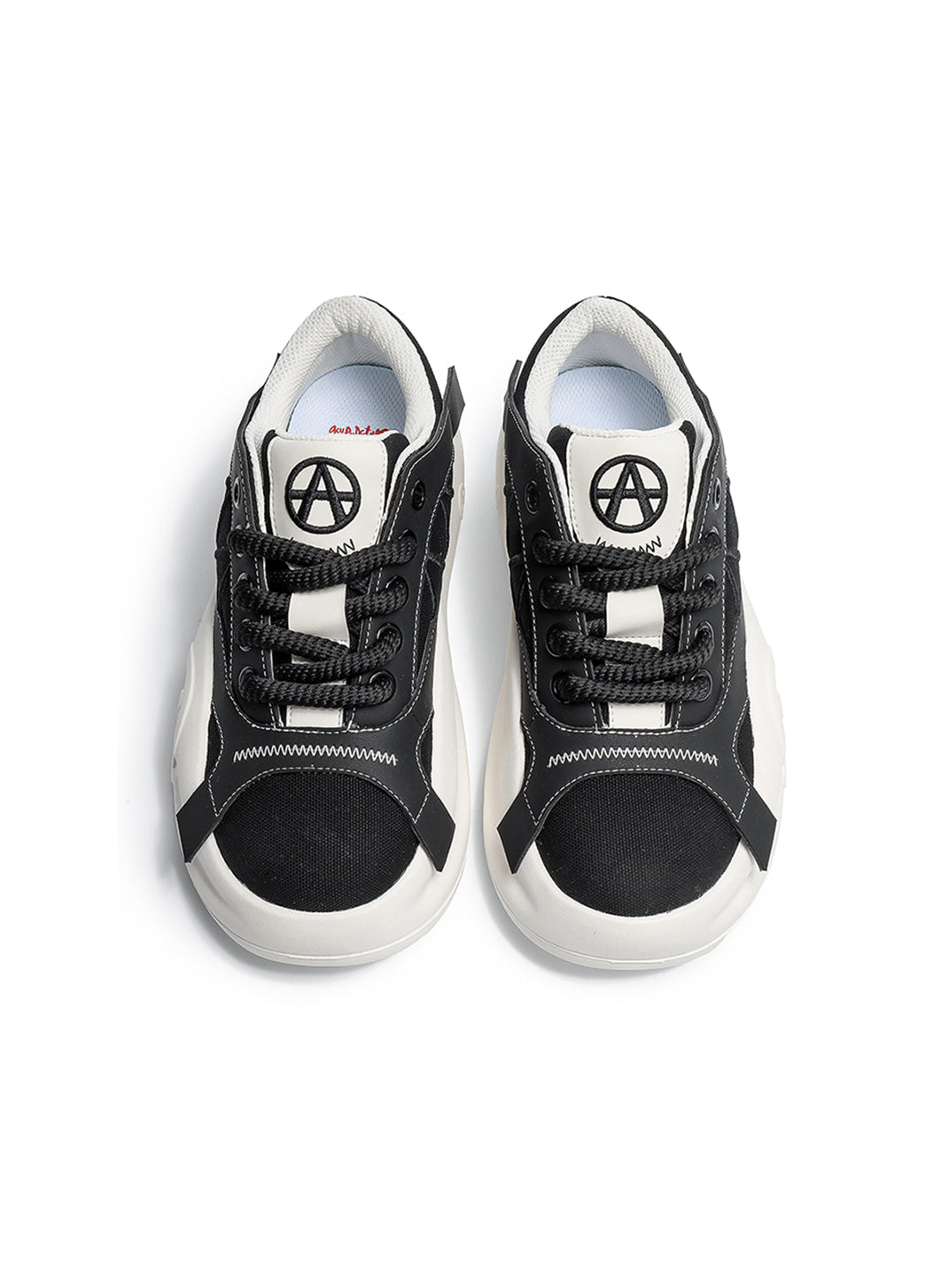 Geometric Panel Platform Runner Sneakers - Skipkicks
