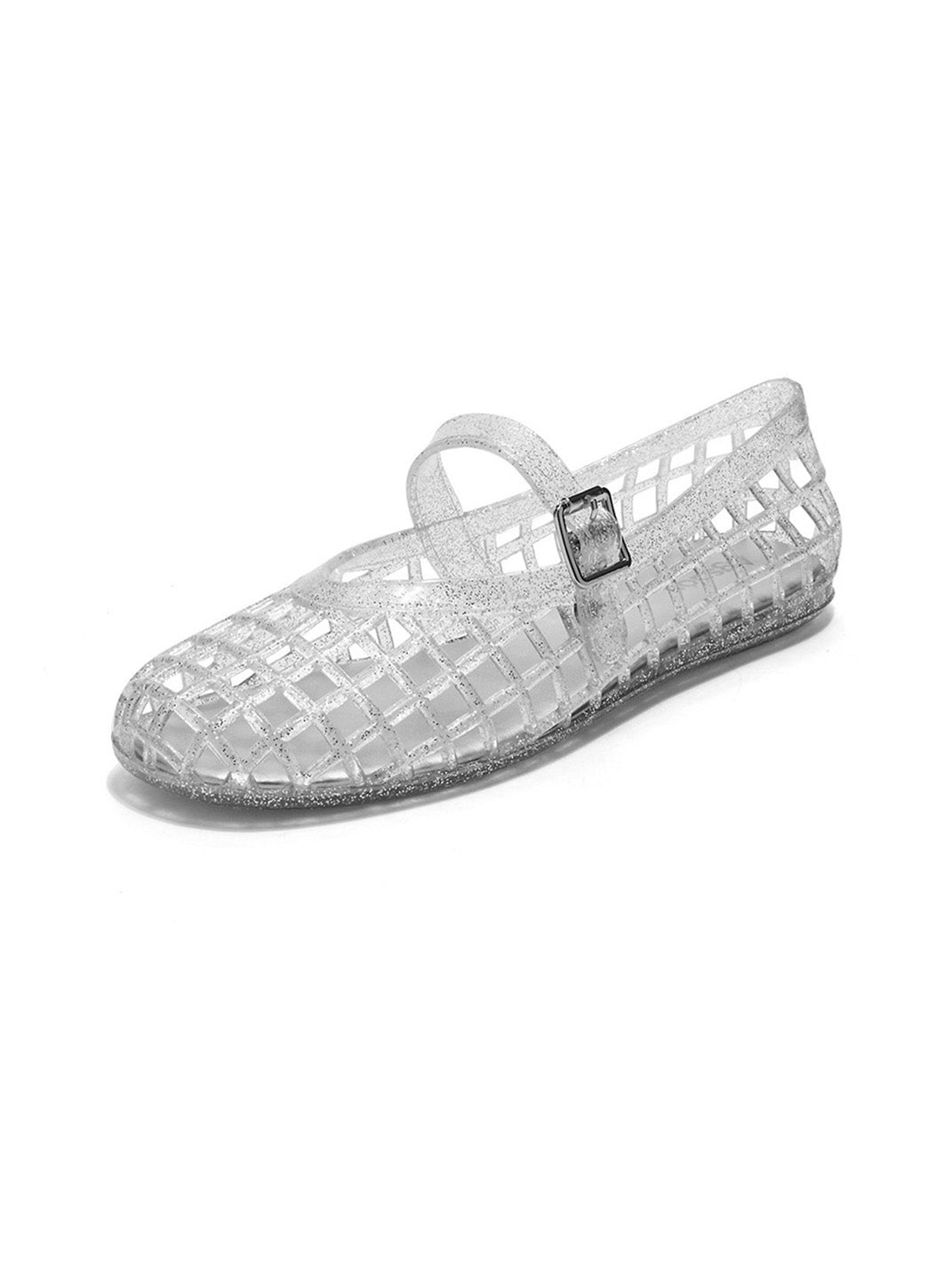 Glitter Caged Mary Jane Jelly Flats - Skipkicks
