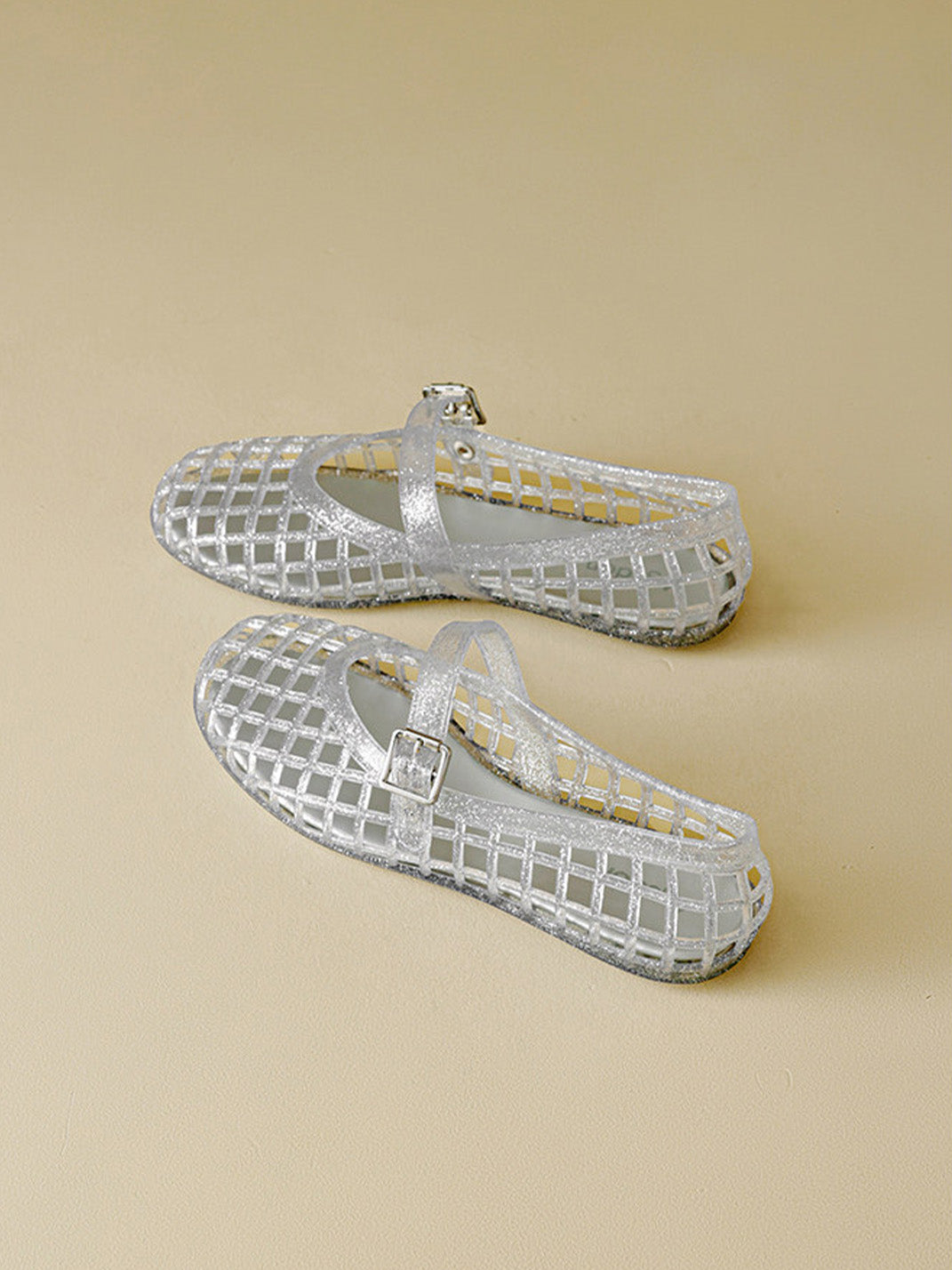 Glitter Caged Mary Jane Jelly Flats - Skipkicks