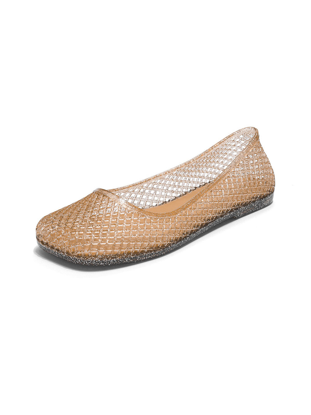 Glitter Mesh Jelly Ballet Flats - Skipkicks
