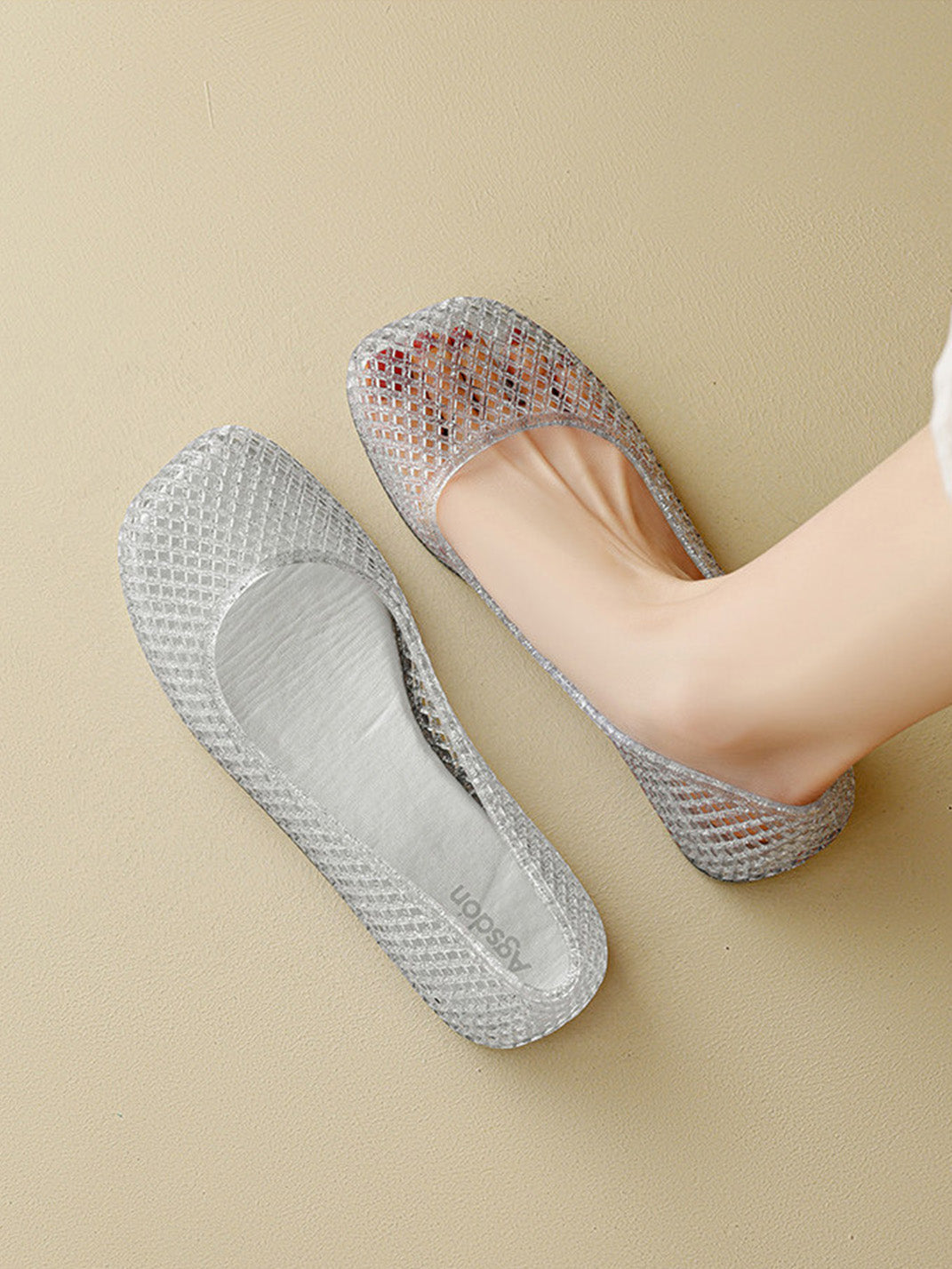 Glitter Mesh Jelly Ballet Flats - Skipkicks