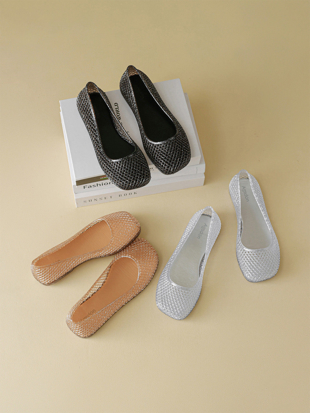Glitter Mesh Jelly Ballet Flats - Skipkicks
