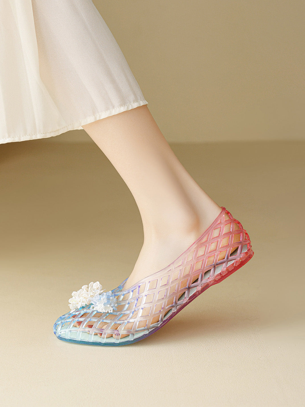 Gradient Rainbow Jelly Ballet Flats - Skipkicks