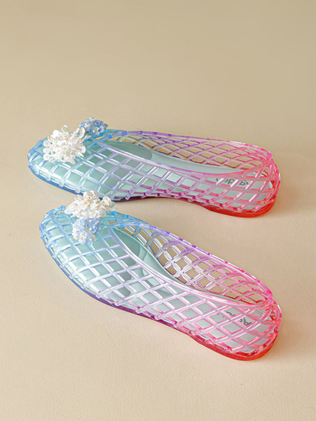 Gradient Rainbow Jelly Ballet Flats - Skipkicks