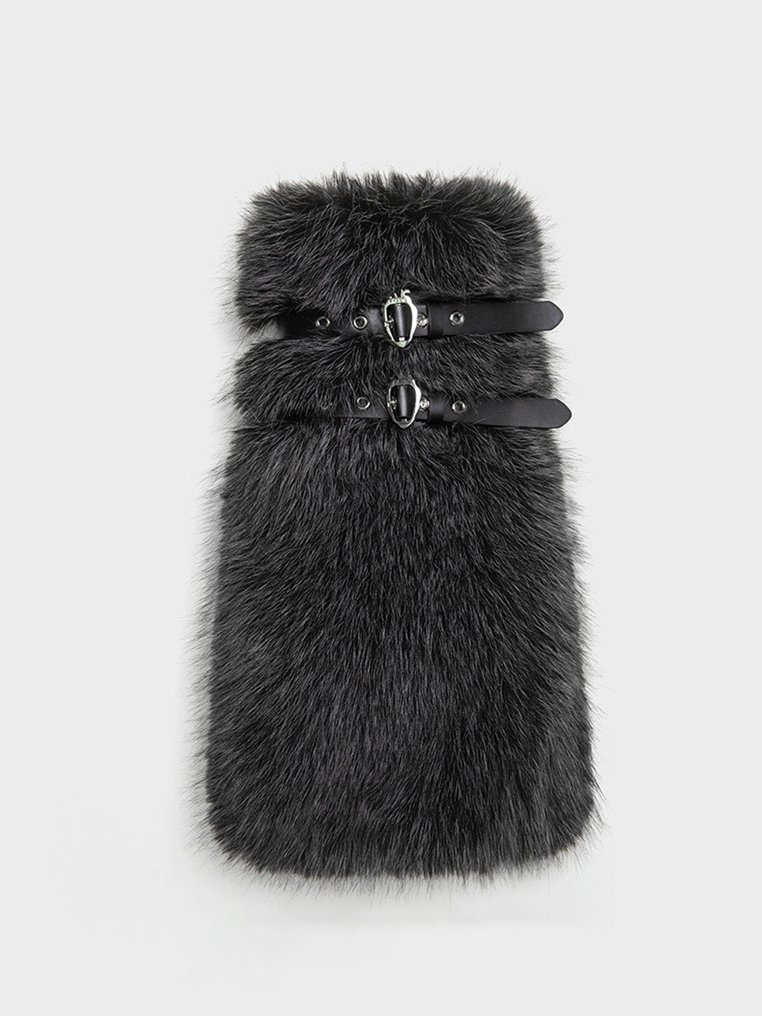 Gray Fur Gaiter Platform Calf Boots - Skipkicks