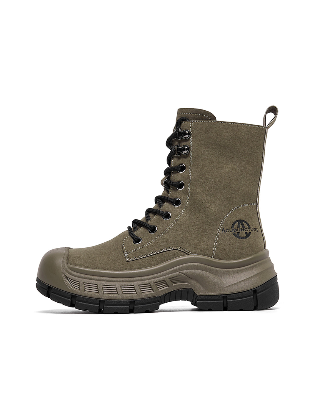 Gray Protective-Toe Platform Combat Boots - Skipkicks