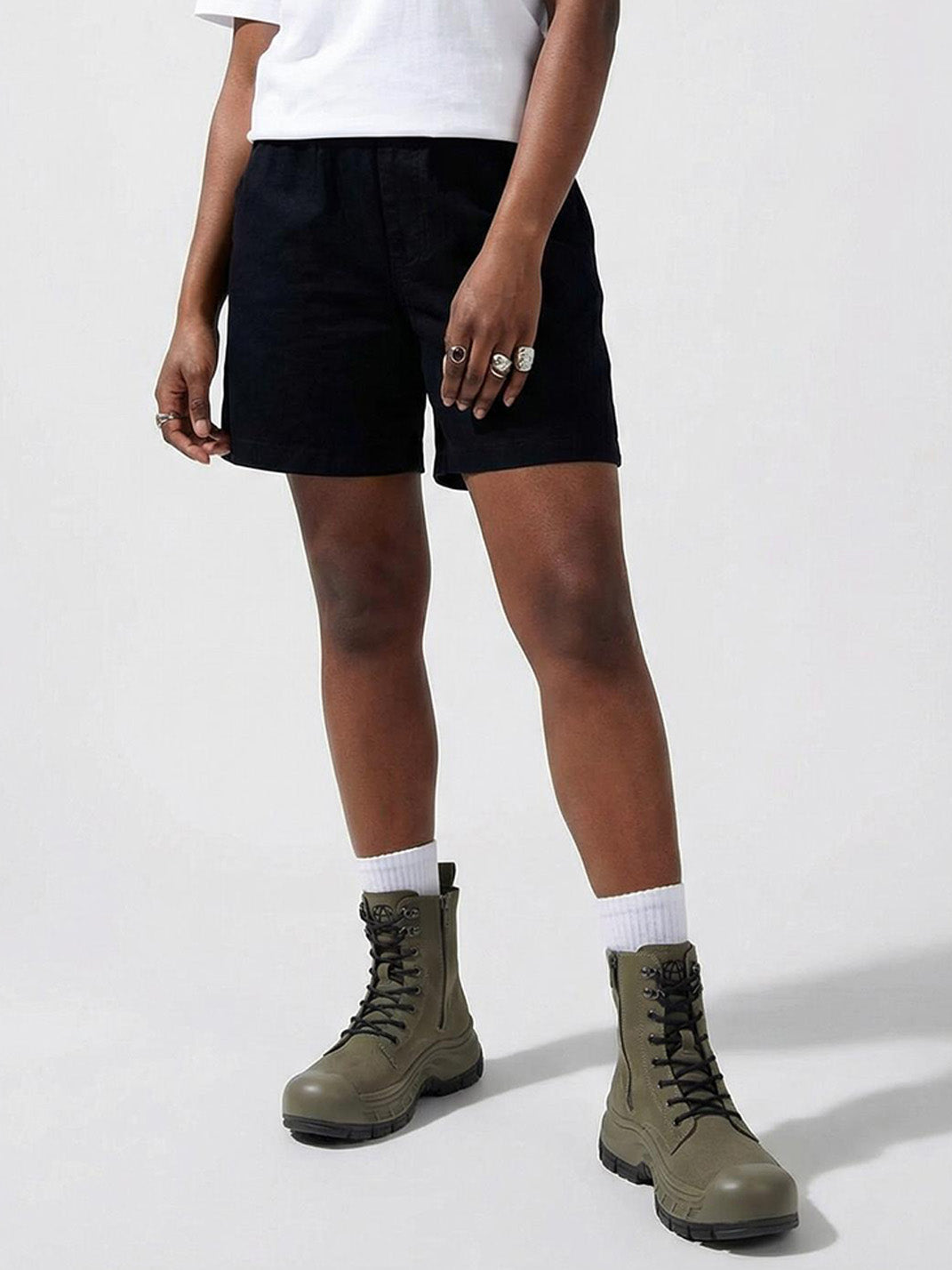 Gray Protective-Toe Platform Combat Boots - Skipkicks