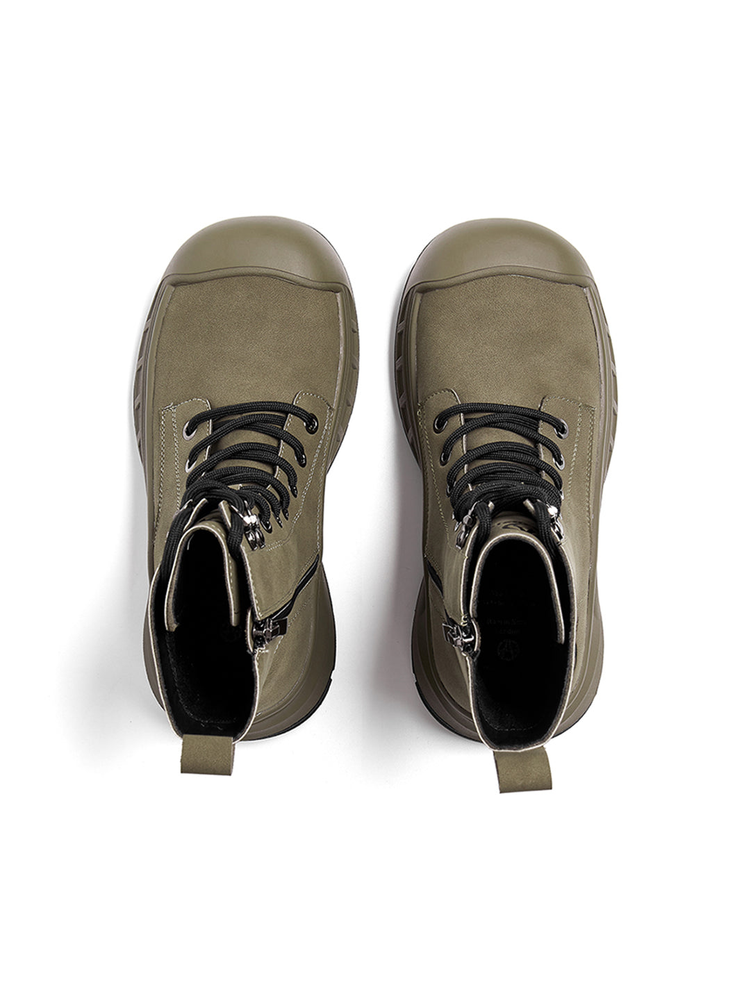 Gray Protective-Toe Platform Combat Boots - Skipkicks