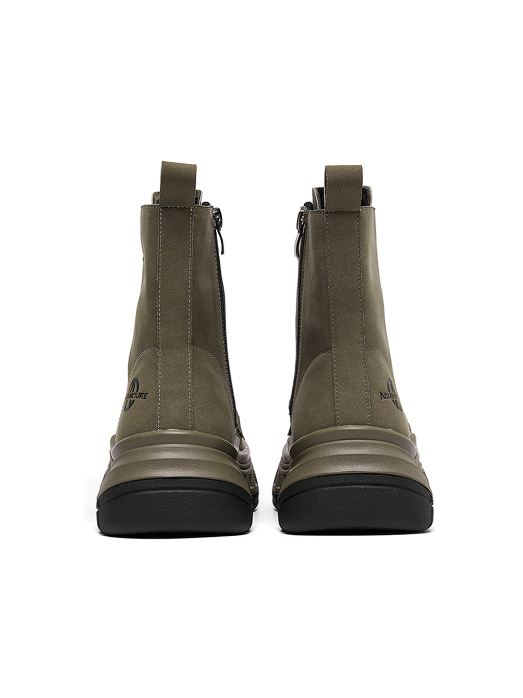 Gray Protective-Toe Platform Combat Boots - Skipkicks