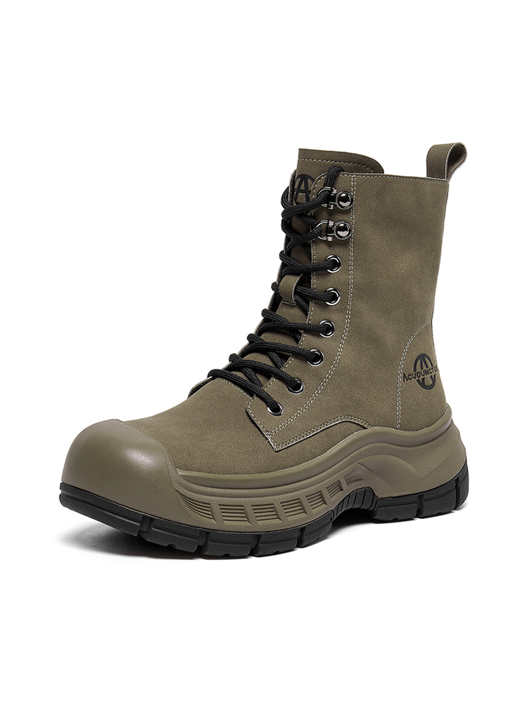 Gray Protective-Toe Platform Combat Boots - Skipkicks