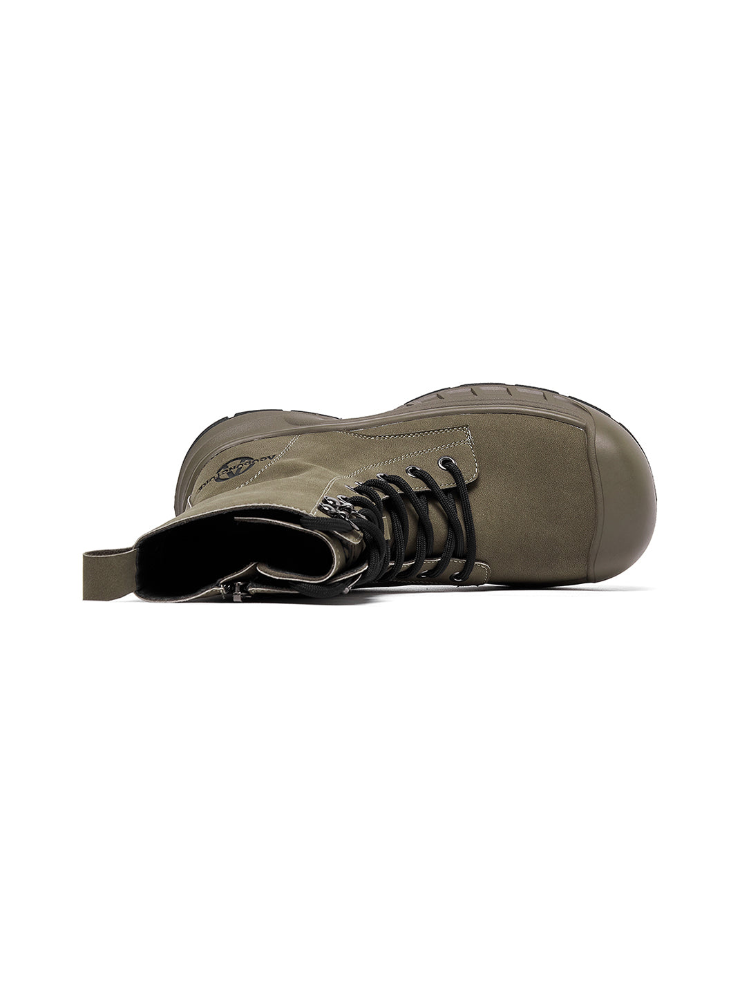 Gray Protective-Toe Platform Combat Boots - Skipkicks