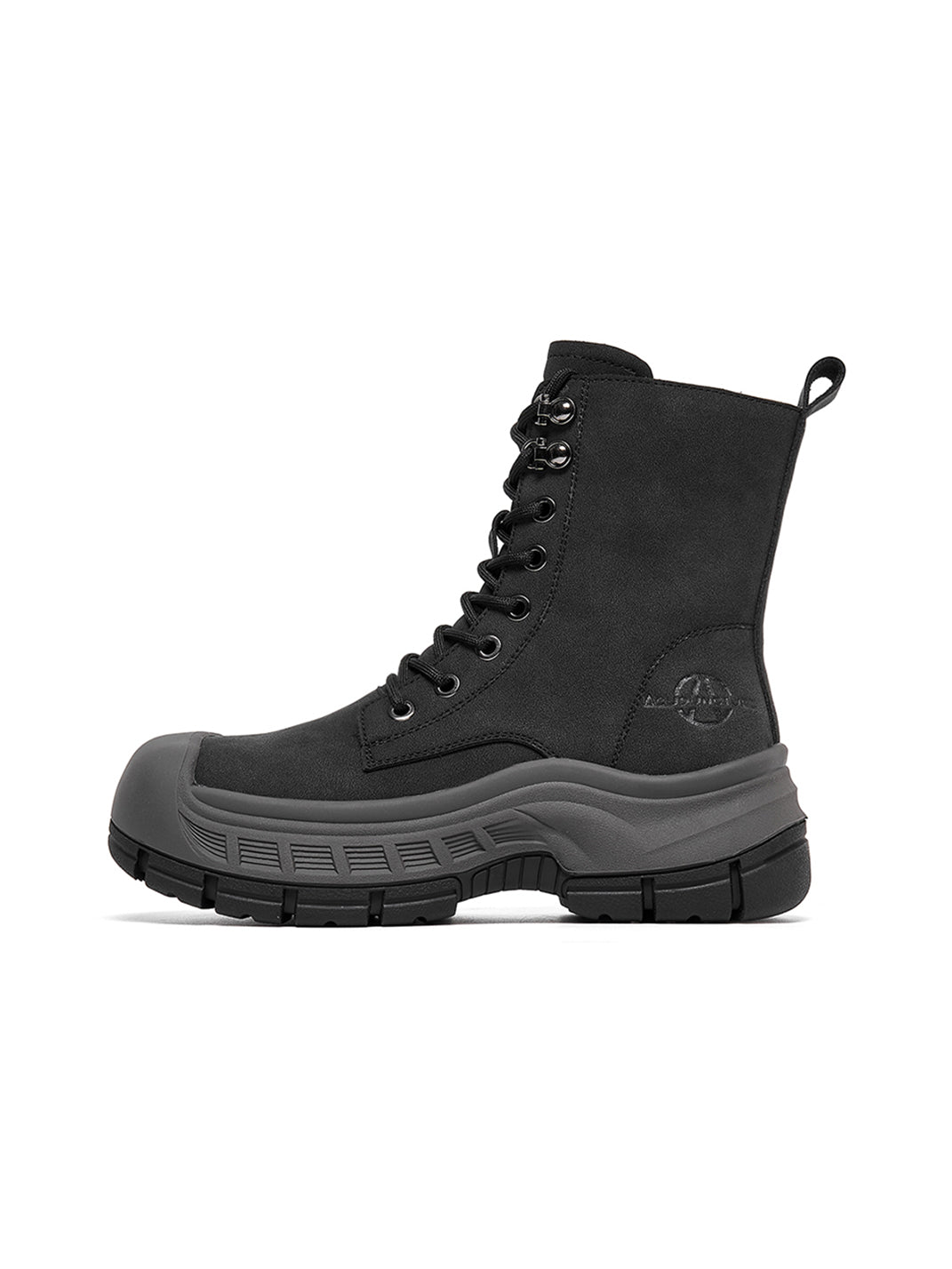 Gray Protective-Toe Platform Combat Boots - Skipkicks