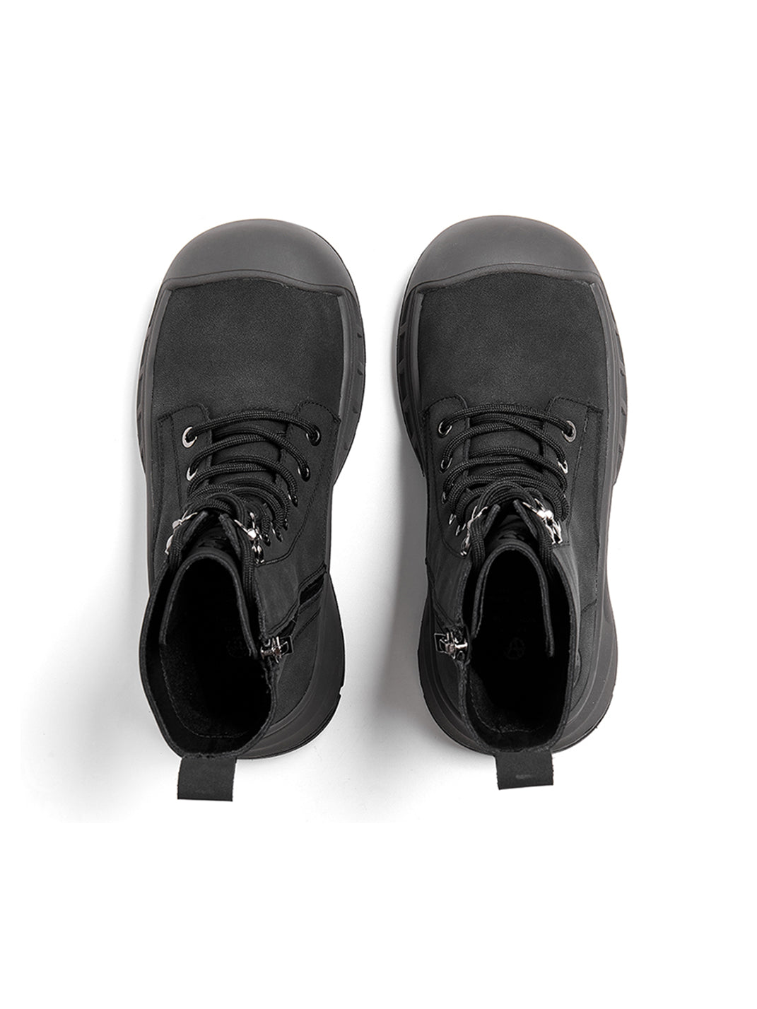 Gray Protective-Toe Platform Combat Boots - Skipkicks