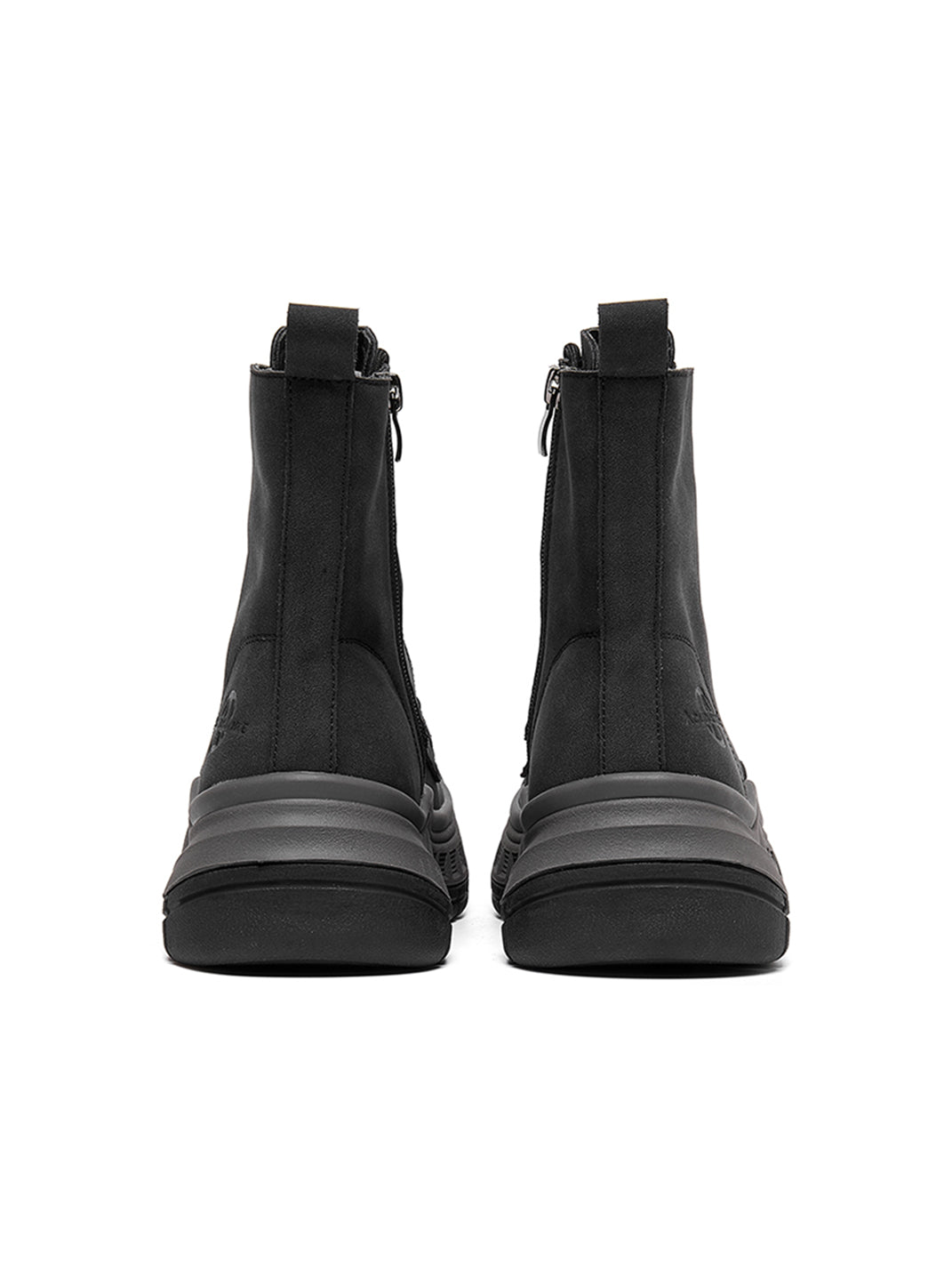 Gray Protective-Toe Platform Combat Boots - Skipkicks