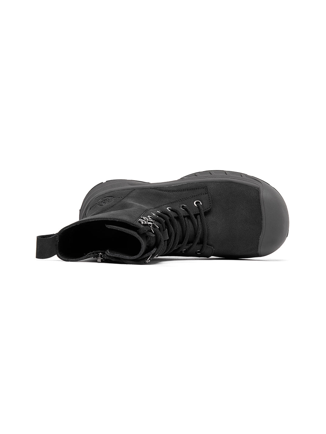 Gray Protective-Toe Platform Combat Boots - Skipkicks