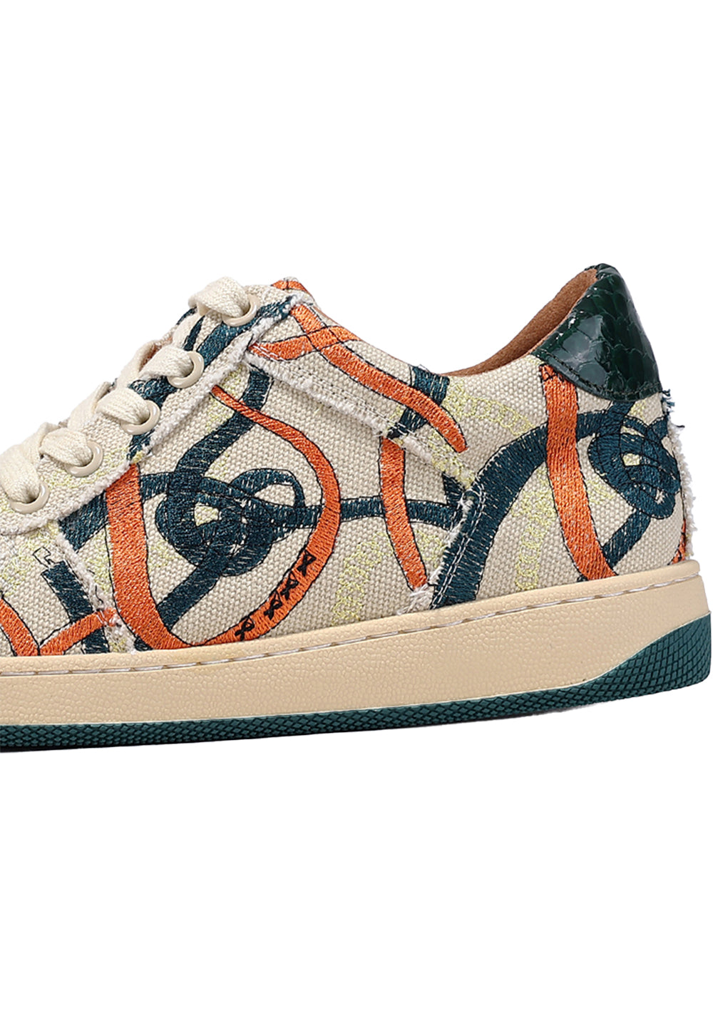 Green Graffiti Canvas Low-Top Sneakers - Skipkicks