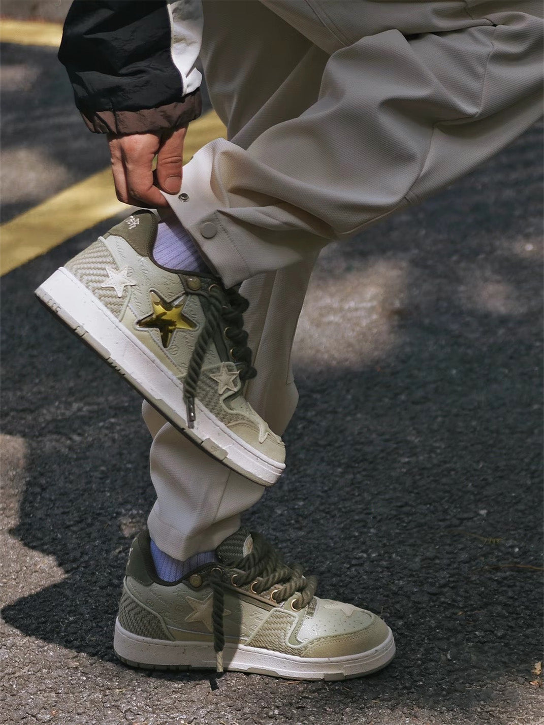 Green Longjing Tea Star Sneakers
