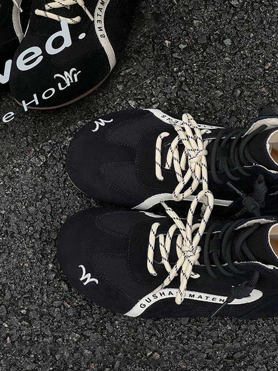 Double-Lace Suede Racing Training Boots - Skipkicks