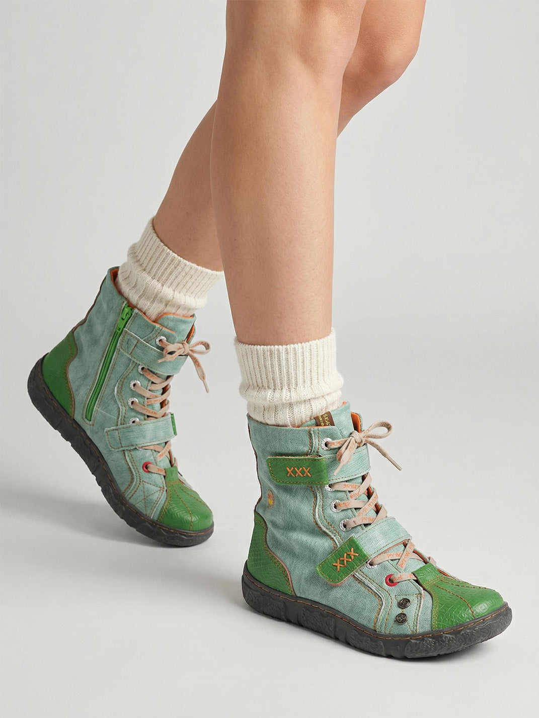 Hand-Stitched Flat Mid-Calf Boots