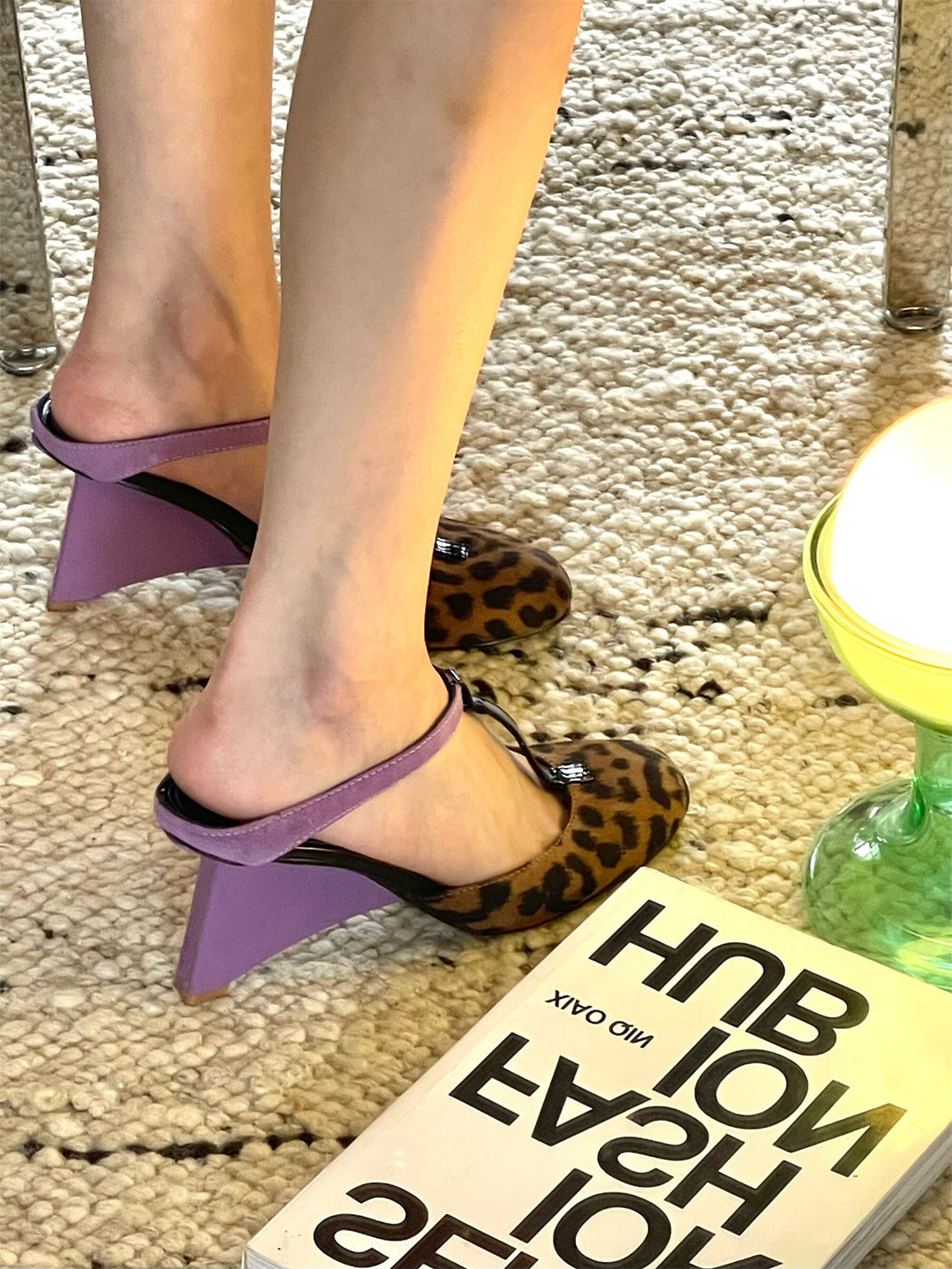 Leopard-Panel Colorblock 8 cm Heeled Mules - Skipkicks