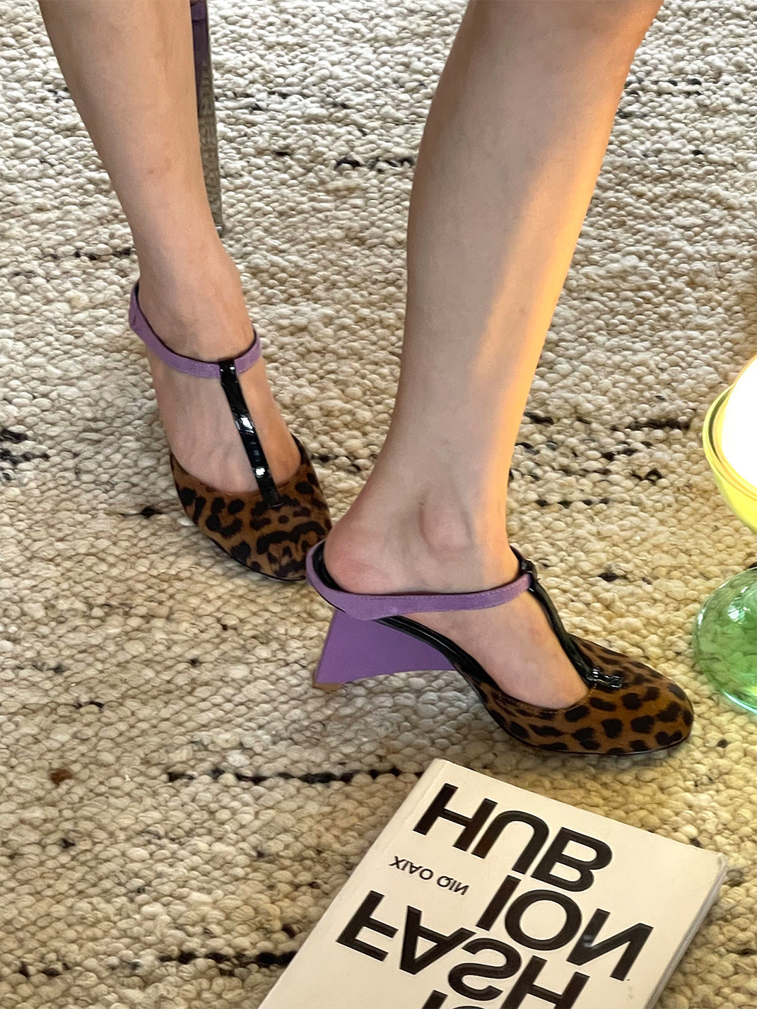 Leopard-Panel Colorblock 8 cm Heeled Mules - Skipkicks