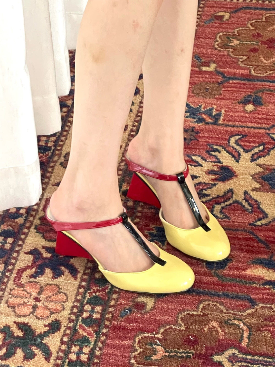 Leopard-Panel Colorblock 8 cm Heeled Mules - Skipkicks