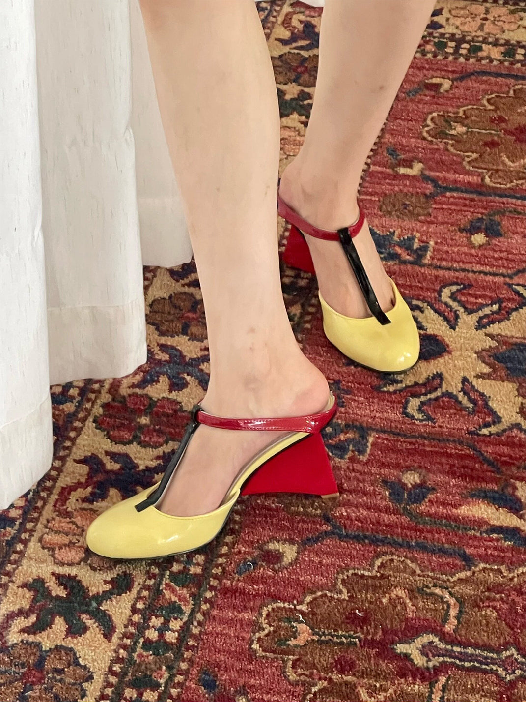 Leopard-Panel Colorblock 8 cm Heeled Mules - Skipkicks