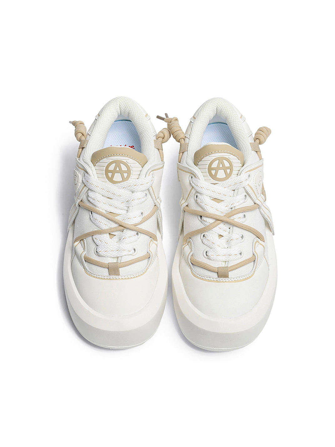Ivory Buckle-Lace Platform Sneakers - Skipkicks