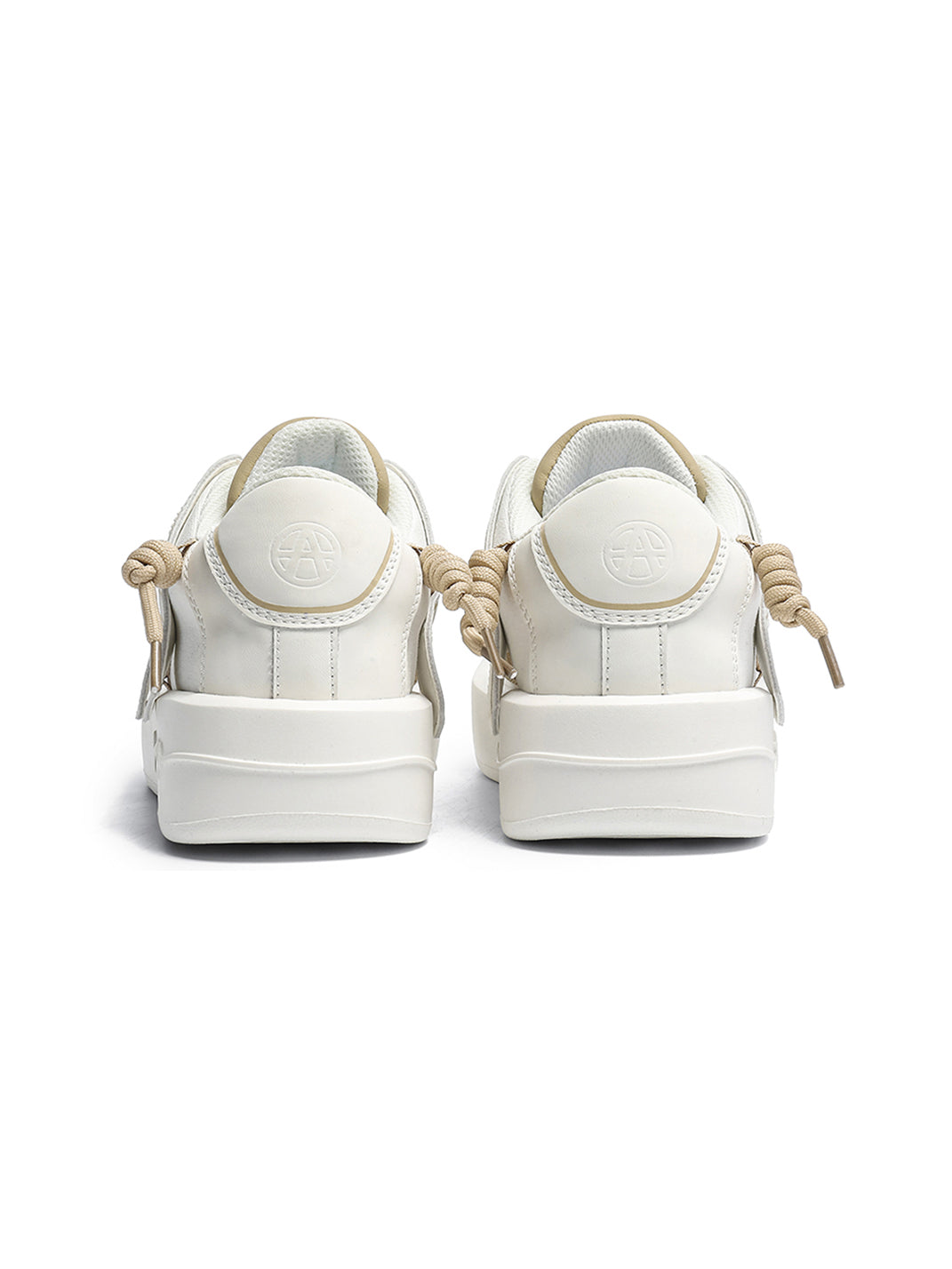 Ivory Buckle-Lace Platform Sneakers - Skipkicks