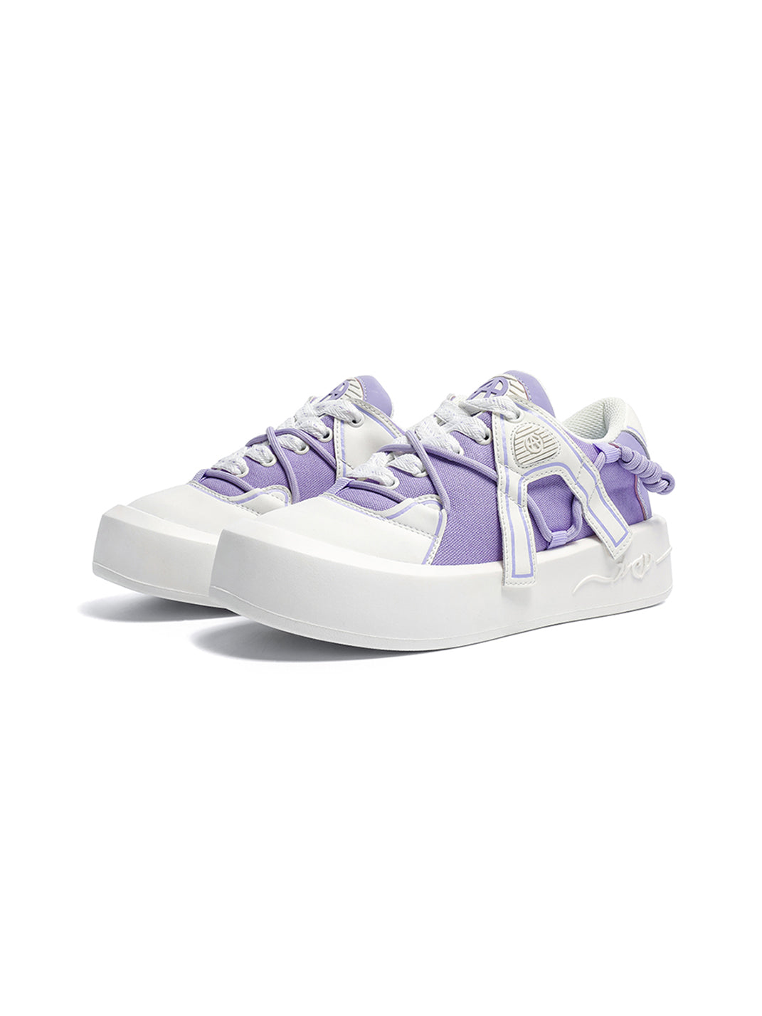 Ivory Buckle-Lace Platform Sneakers - Skipkicks