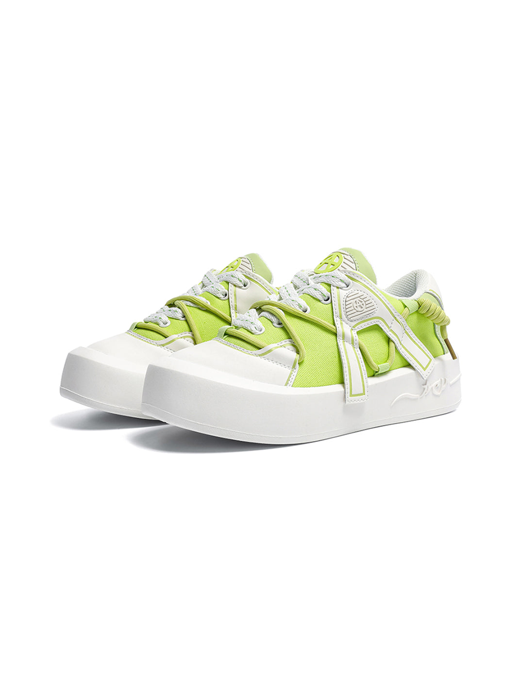 Ivory Buckle-Lace Platform Sneakers - Skipkicks