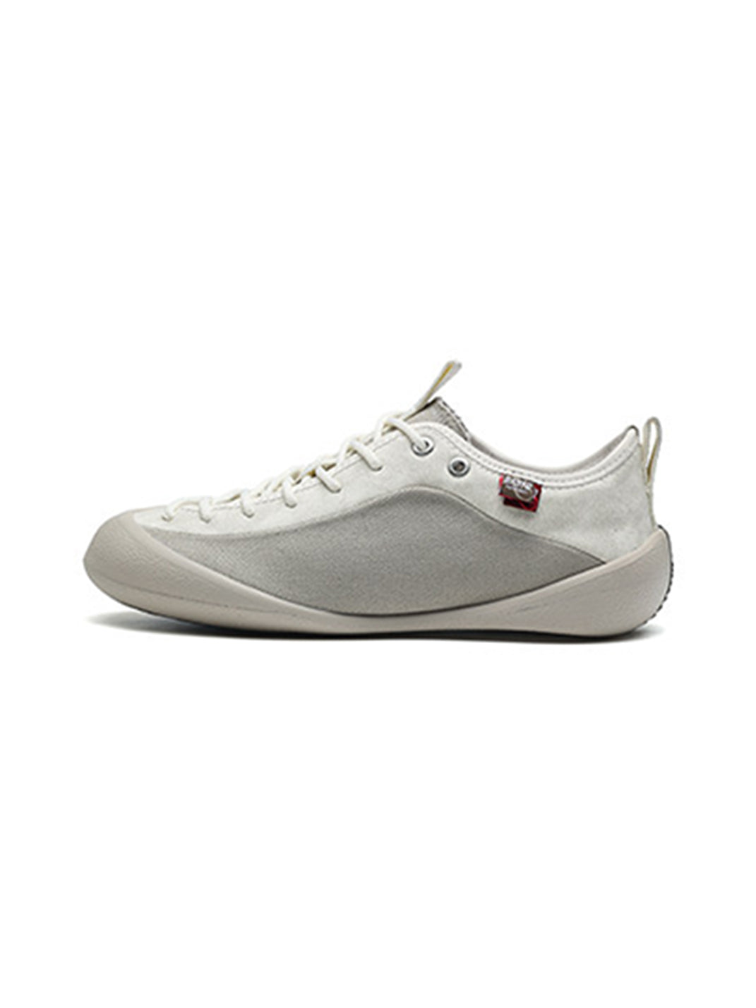 Ivory Mesh-Paneled Canvas Low-Top Sneakers - Skipkicks